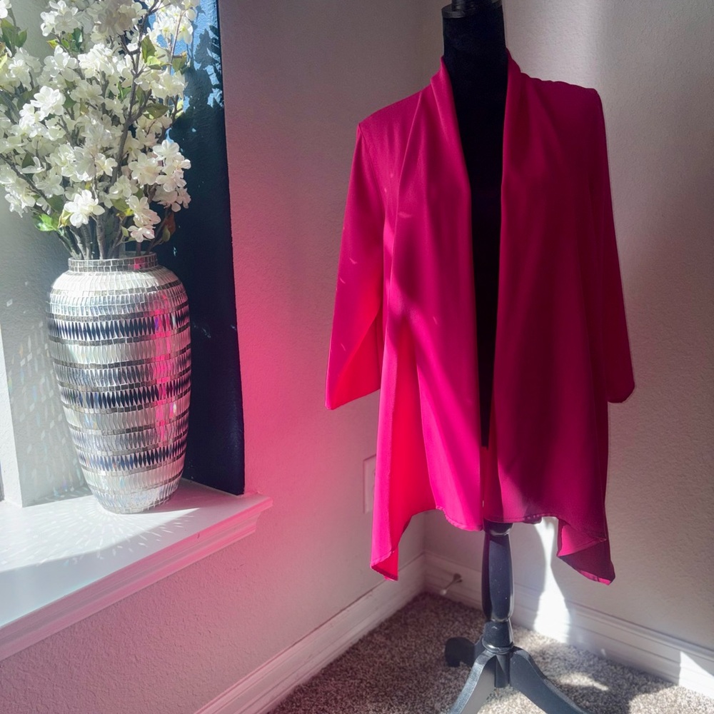 Caroline Rose Bold Fuchsia Open Cardigan - Picture 10 of 16